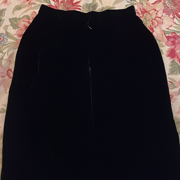 Vintage OLEG CASSINI BlackTie Size 10 Black Velvet Maxi Skirt Timeless Elegant - Picture 3 of 16